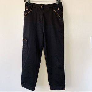 Jion Crop Black Utility Cargo Black Pants Size 28